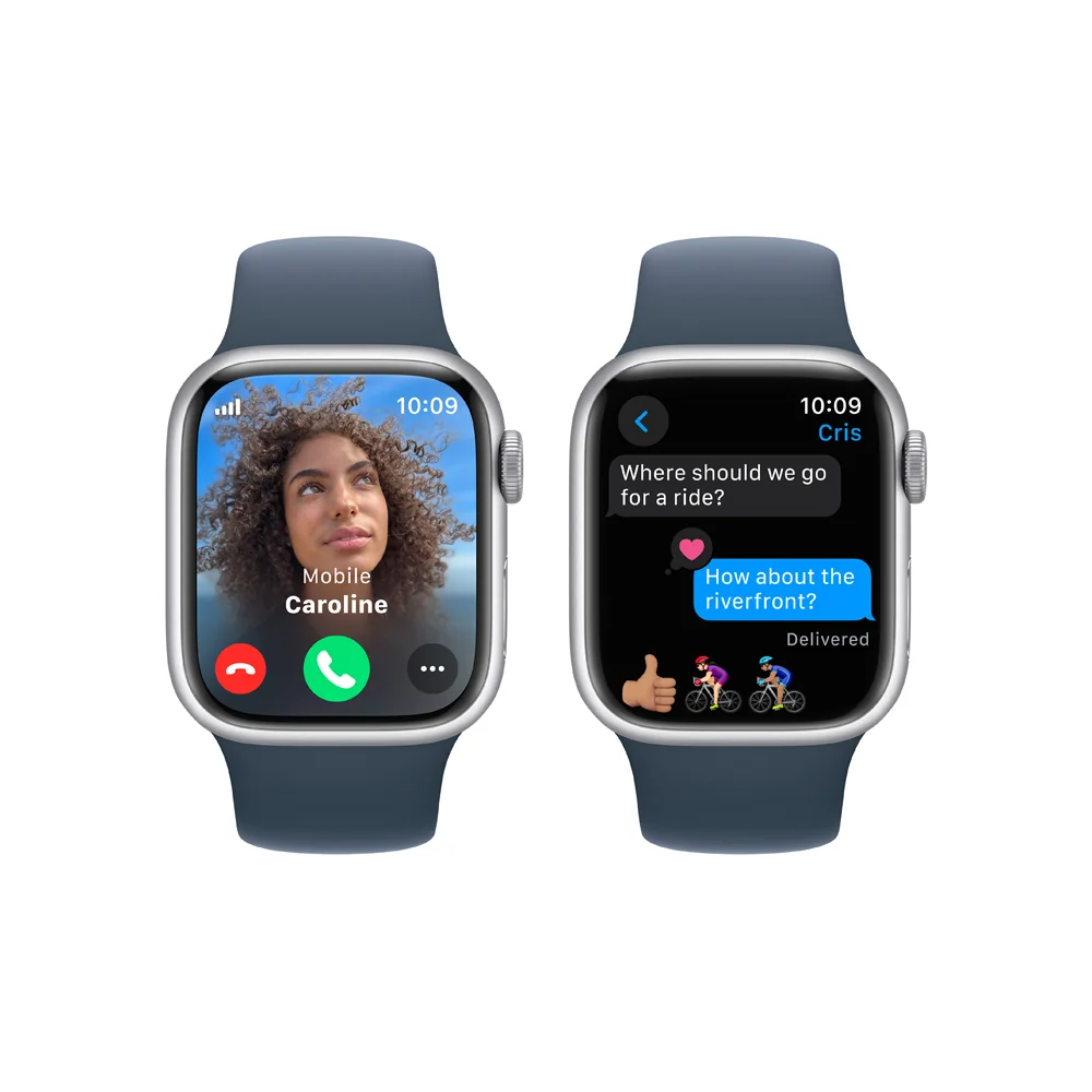 Apple Watch S9 Cellular 41 mm sport band M/L smart hodinky Silver/Storm Blue