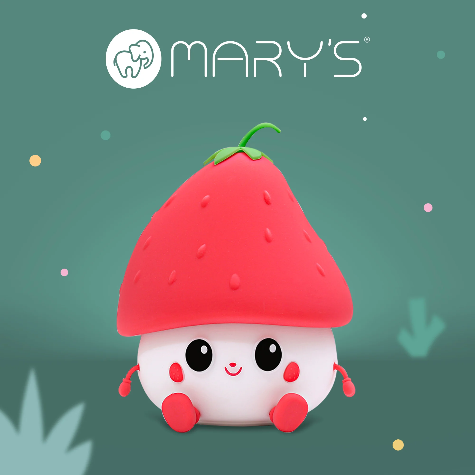 MARY’S LED silikonová noční lampička - jahůdka