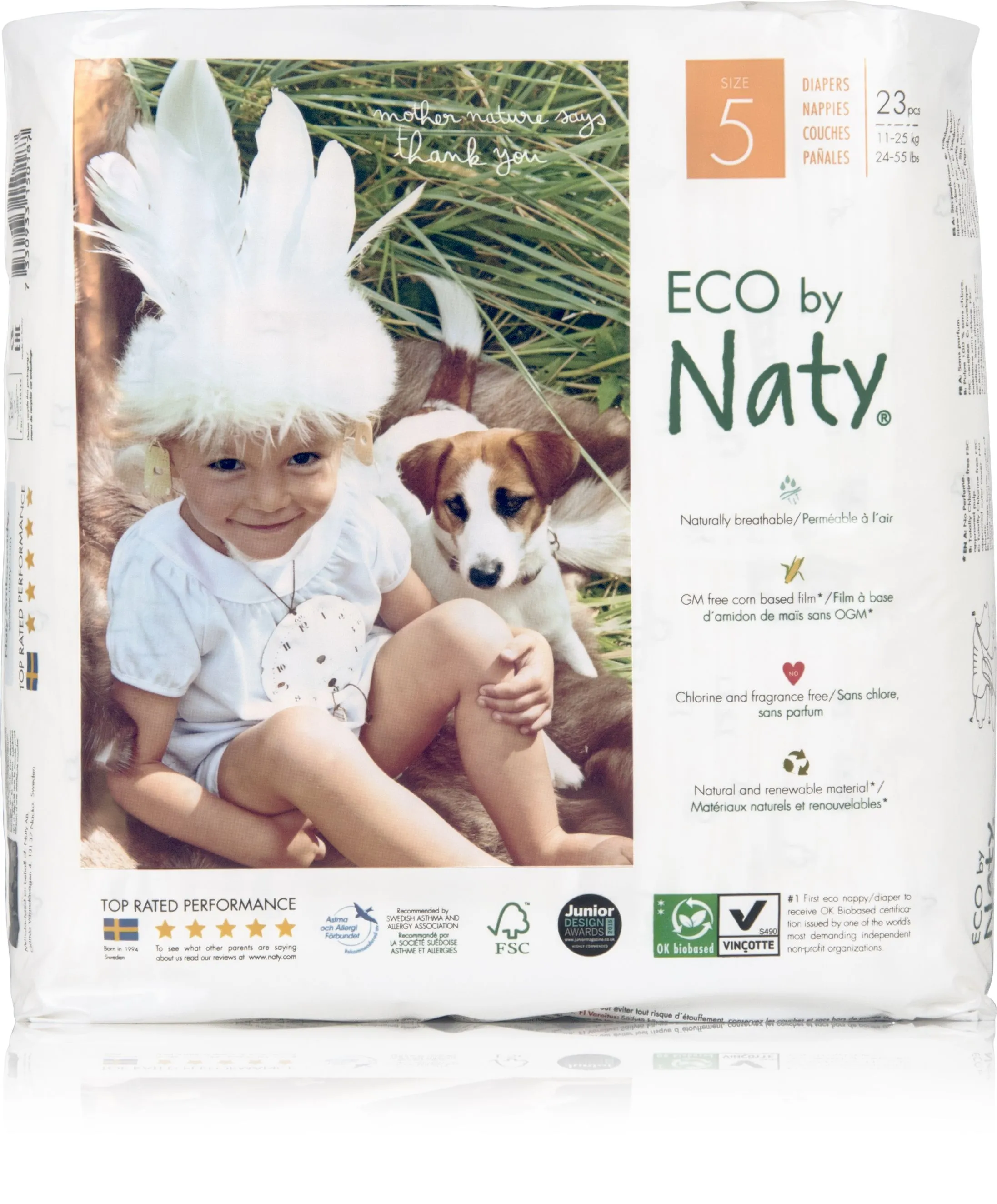 ECO by Naty Junior 11–25 kg dětské plenky 23 ks