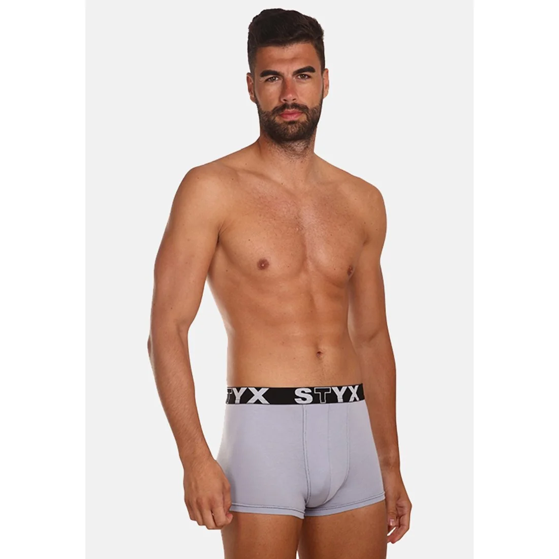 Styx 3PACK pánské boxerky sportovní guma šedé (G10676767) XXL