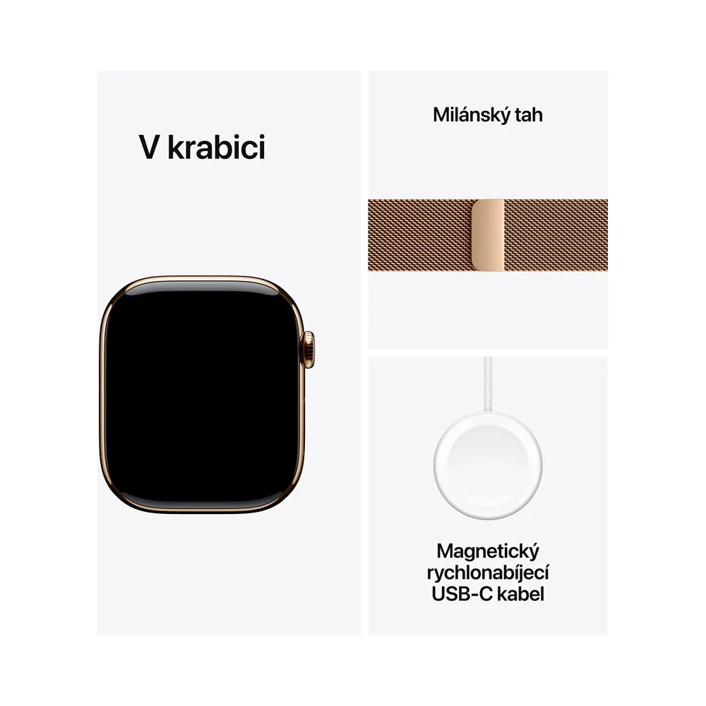 Apple Watch 11 46 mm titan, milánský řemínek M/L chytré hodinky