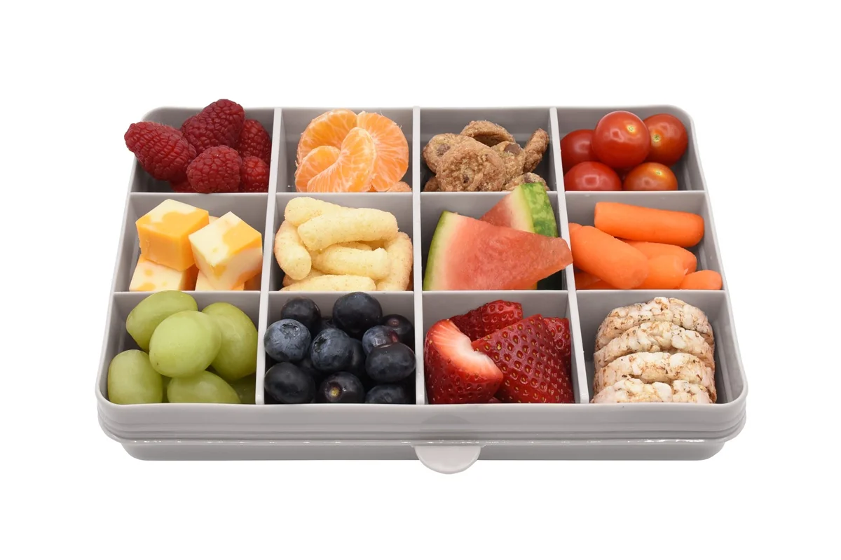 Melii Snackle Box krabička na svačinu 1368 ml - šedá