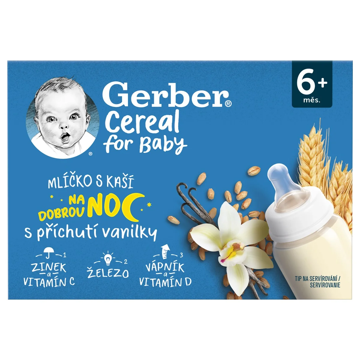 Gerber Cereal Mlíčko s kaší vanilkové 6m+ 2x200 ml