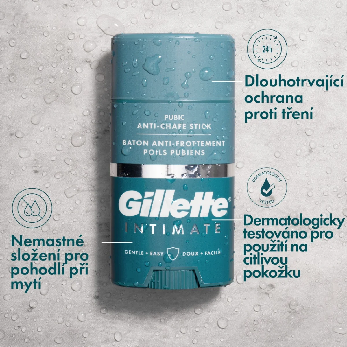 Gillette Intimní tyčinka na opruzeniny 48 g