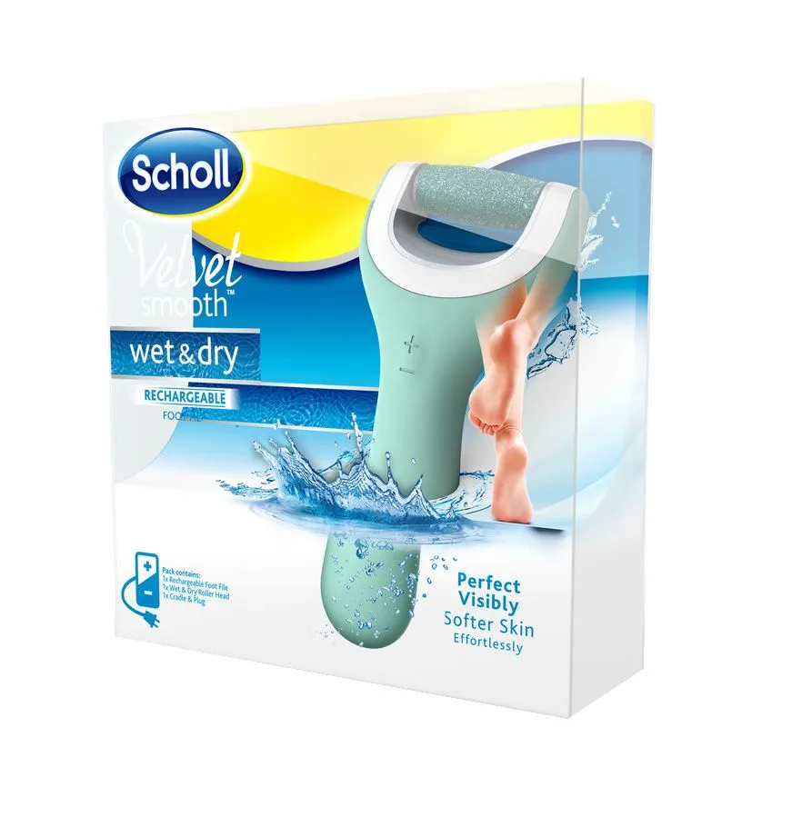 Scholl Velvetsmooth Elektrický pilník na chodidla do vody 