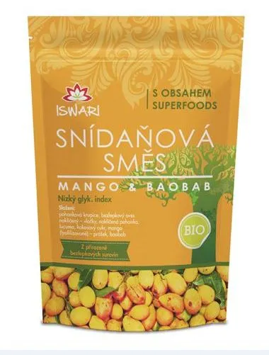 Iswari Snídaňová směs BIO mango-baobab 360 g