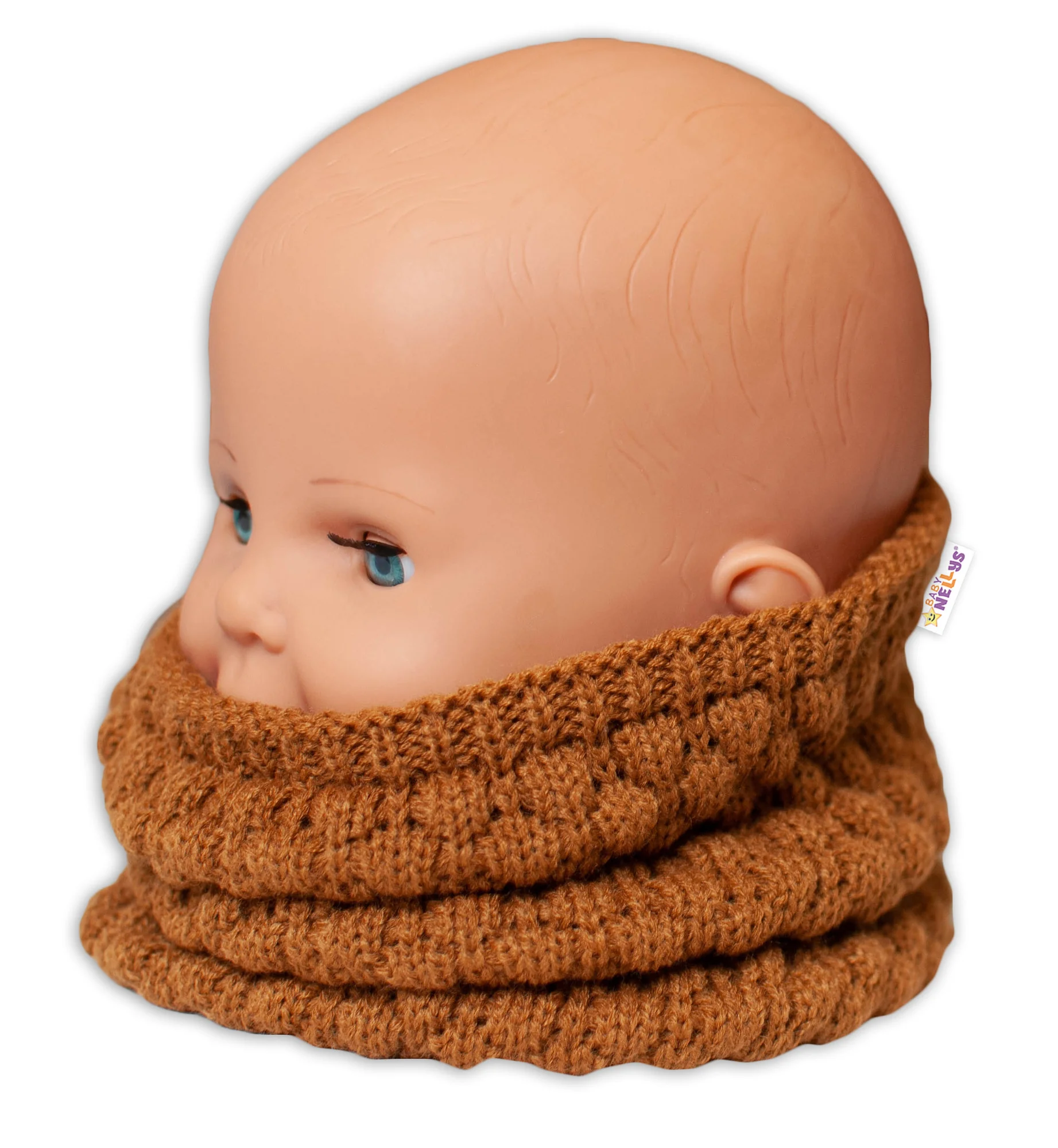 Baby Nellys Pletený nákrčník/komínek - hnědý
