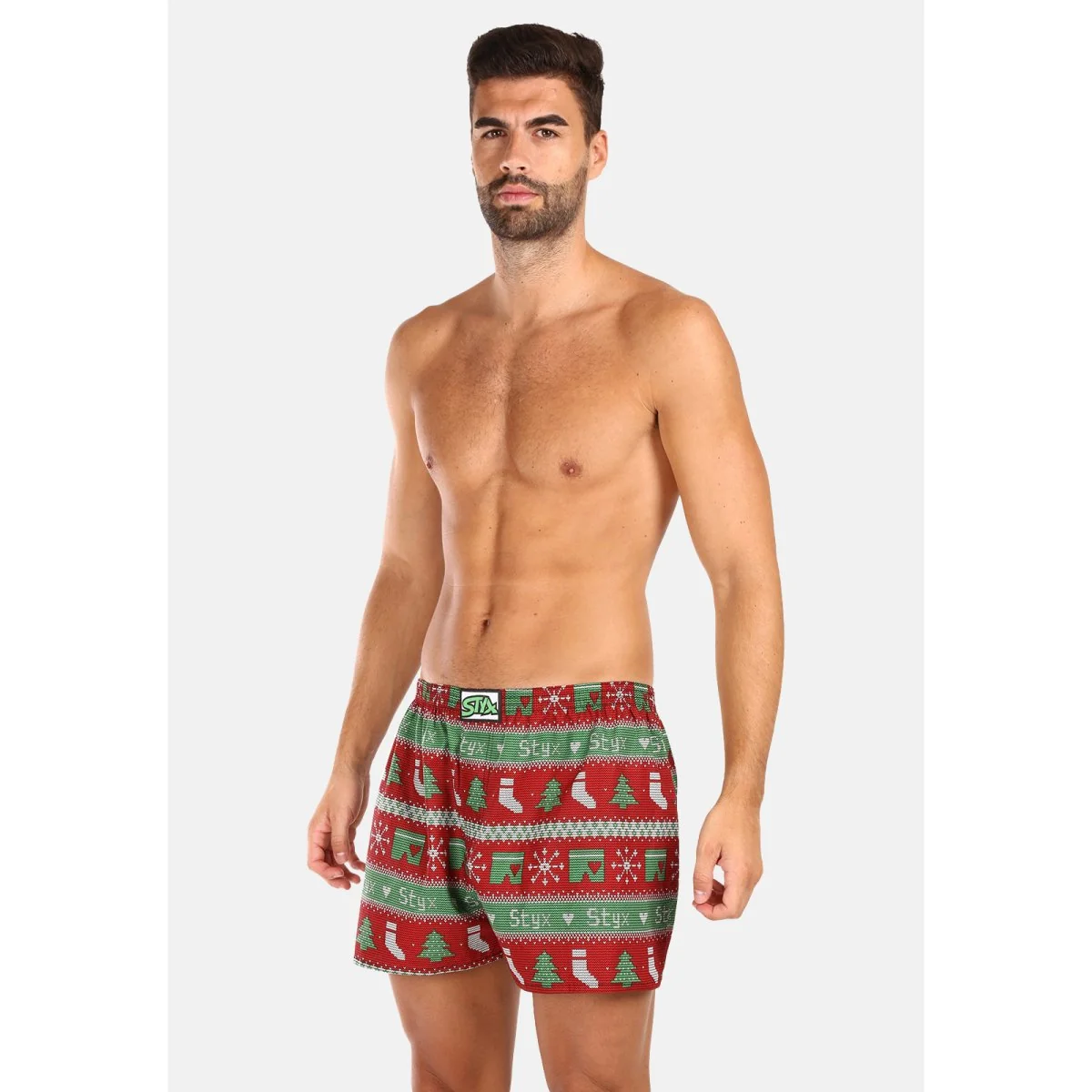 Styx Pánské trenky art klasická guma Vánoce pletené (A1658) XL