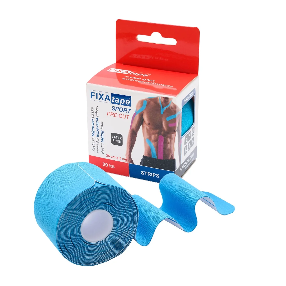 FIXAtape SPORT STRIPS 25 x 5 cm tejpovací páska 20 ks