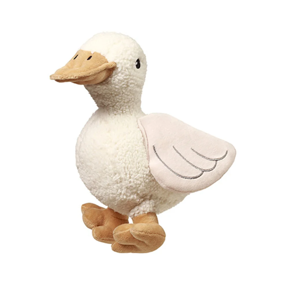 Babyono Plyšová hračka GOOSE ZOE s chrastítkem, krémová