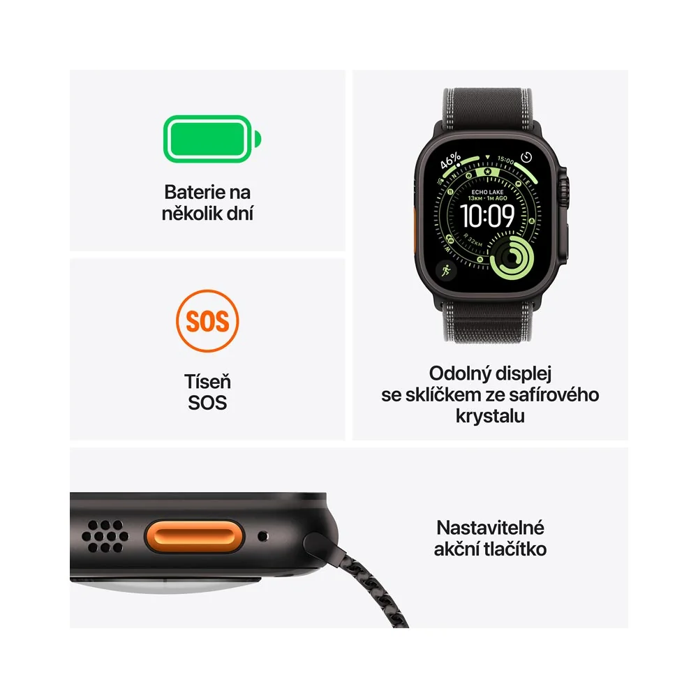 Apple Watch Ultra3 49 mm alpský řemínek M chytré hodinky