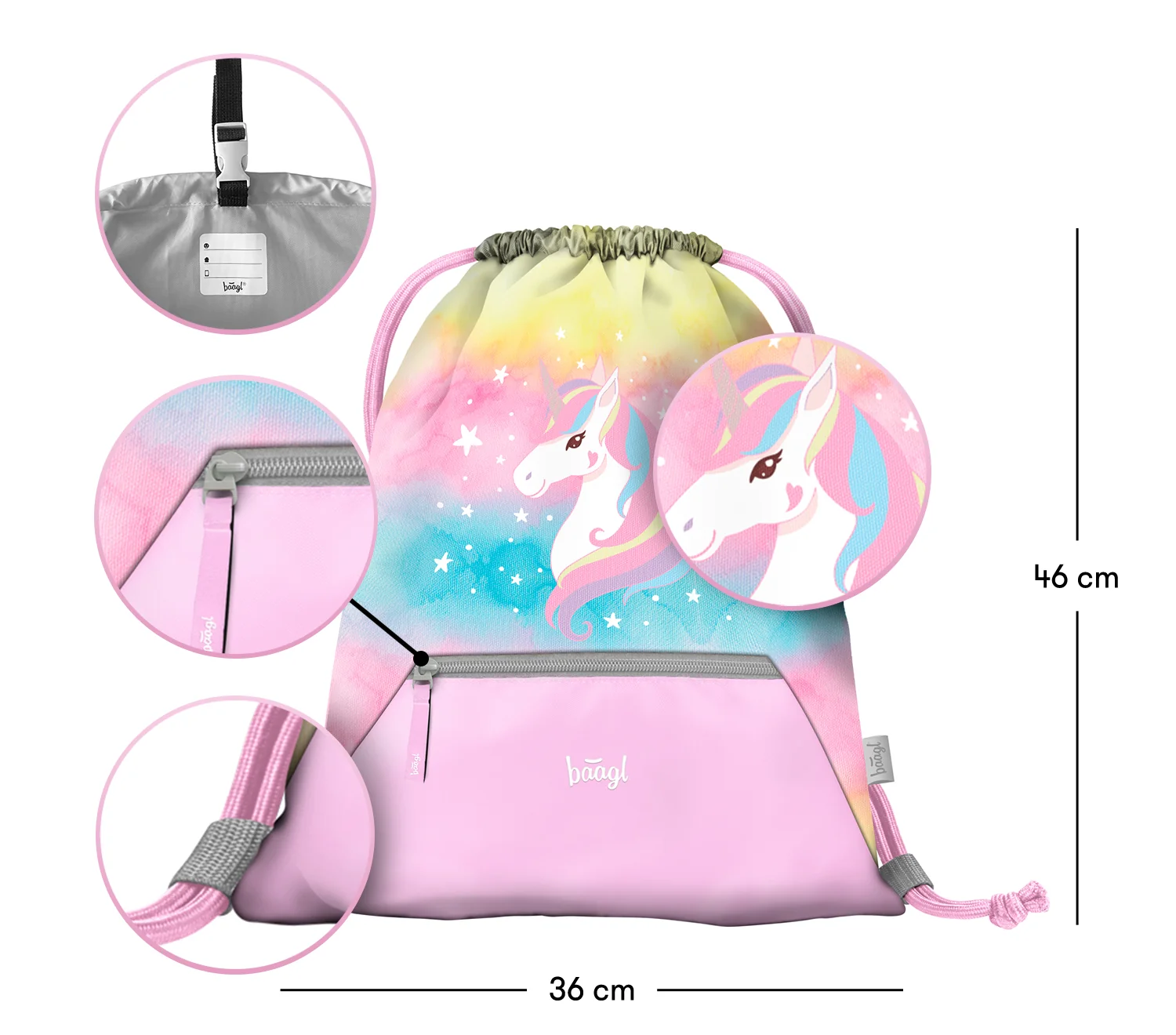 Baagl Sáček s kapsou Rainbow Unicorn 