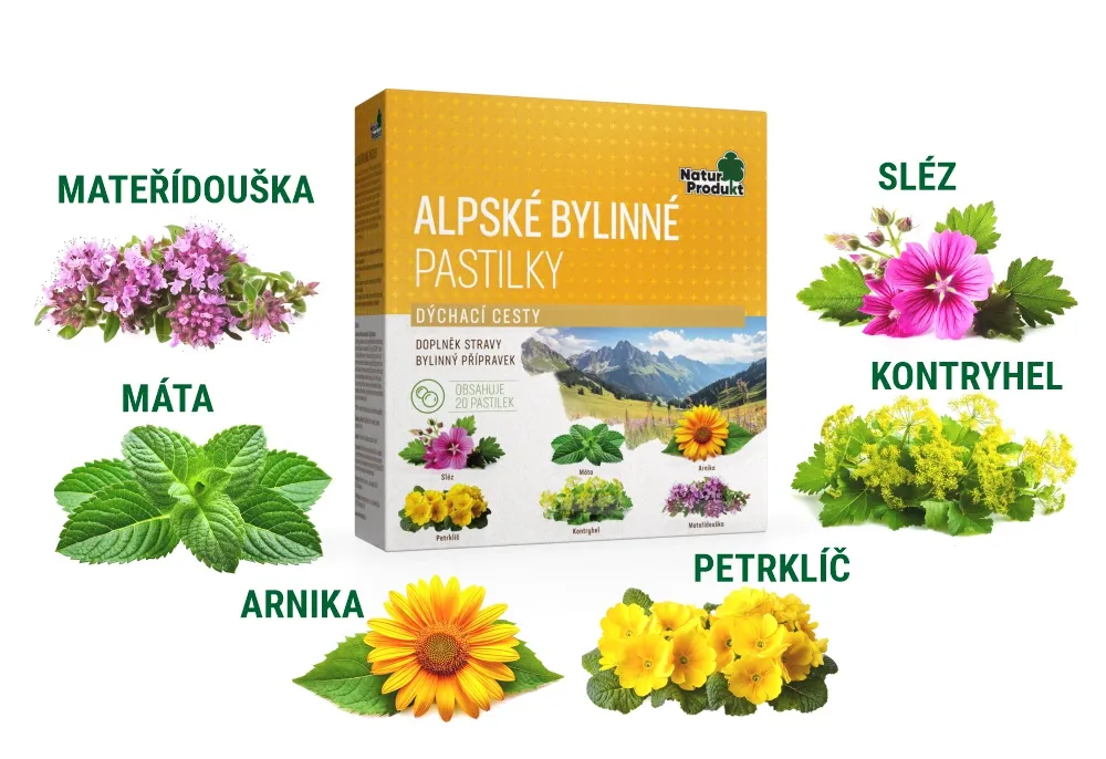Naturprodukt Alpské bylinné pastilky 20 ks