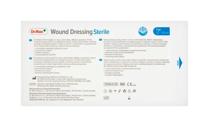 Dr. Max Wound Dressing Sterile 10x20 cm sterilní náplast 1 ks