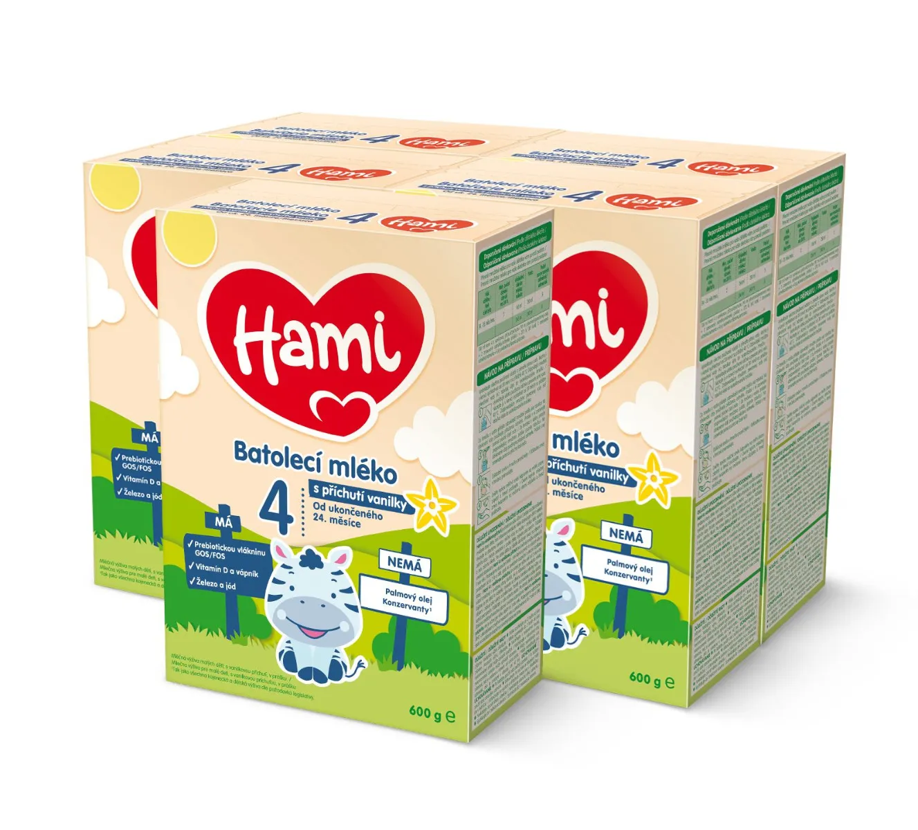 Hami 4 s příchutí vanilky 5x600 g