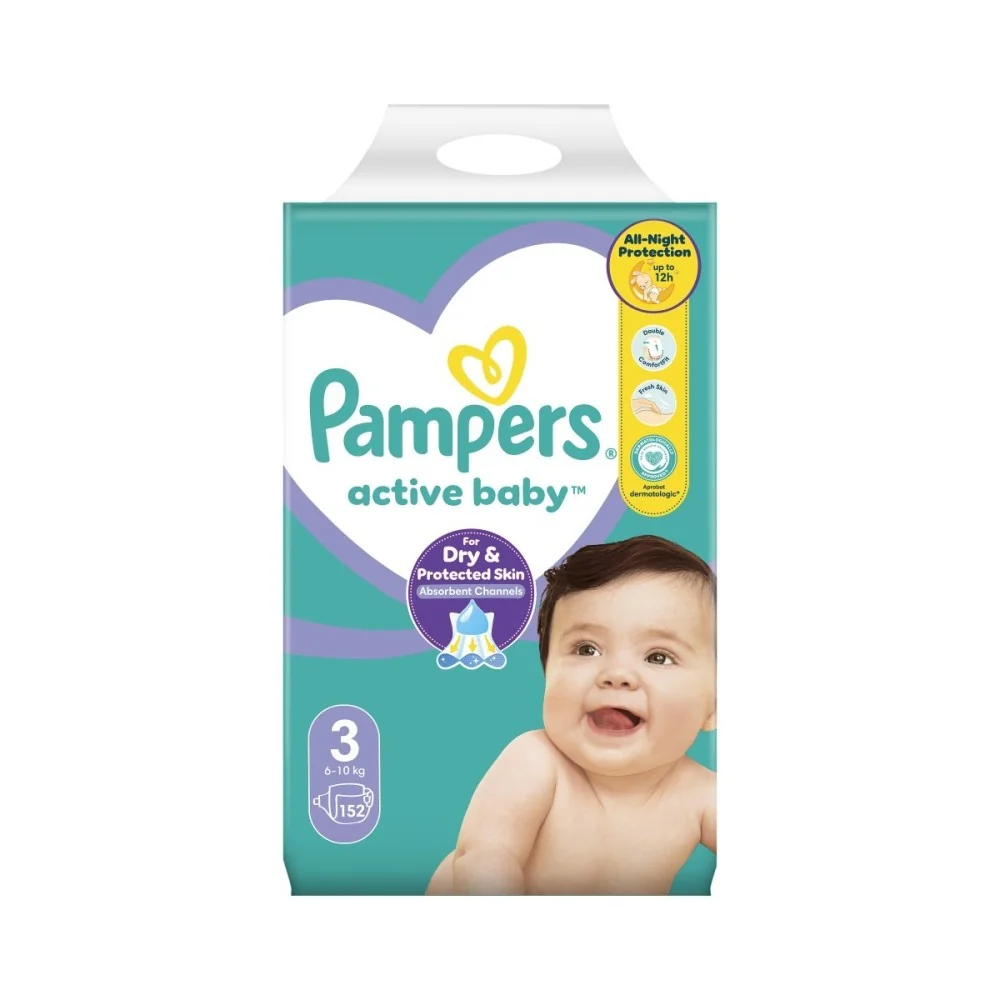Pampers Active Baby vel. 3 6-10 kg dětské pleny 152 ks