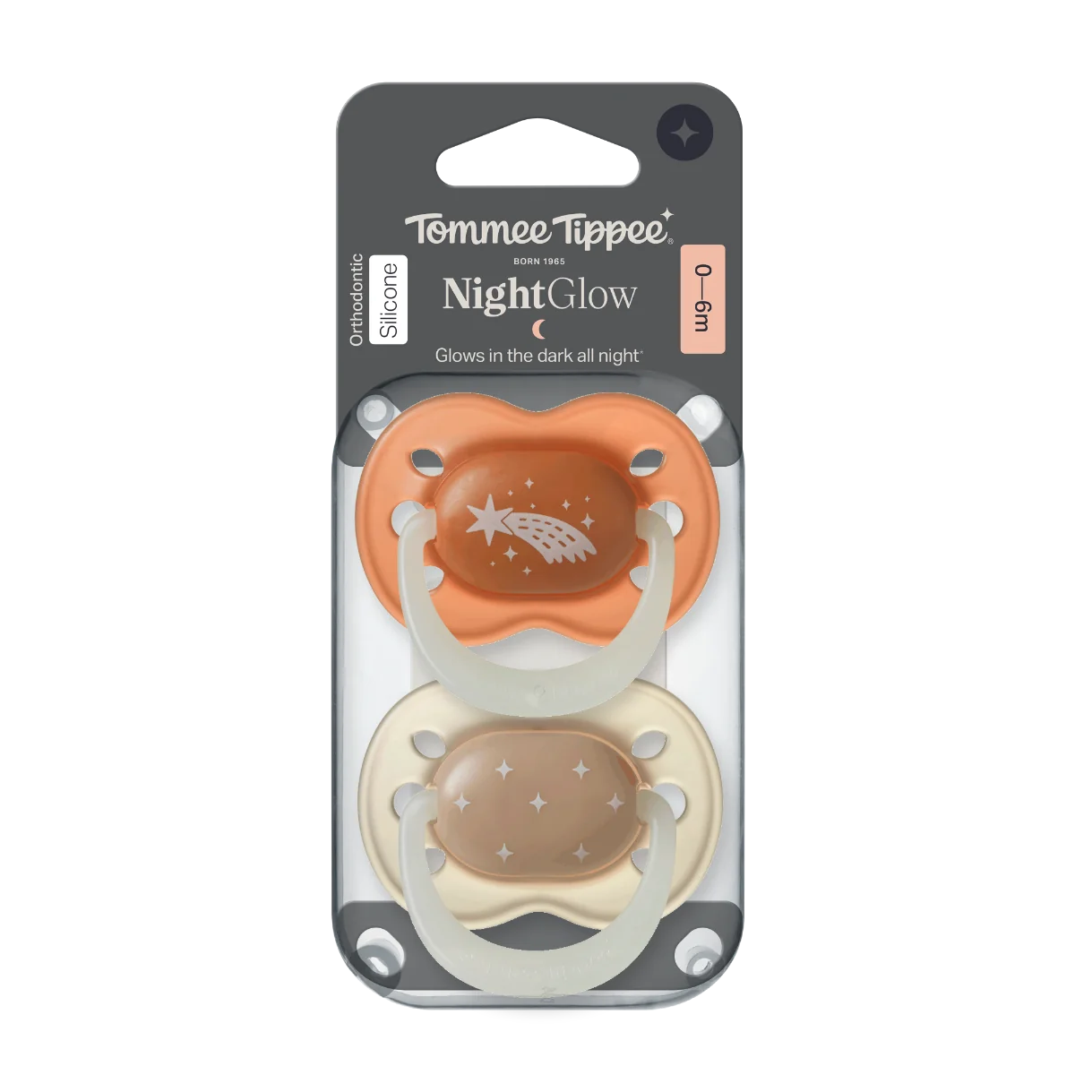 Tommee Tippee SIlikonový dudlík Night 0-6m 2 ks více barevných variant