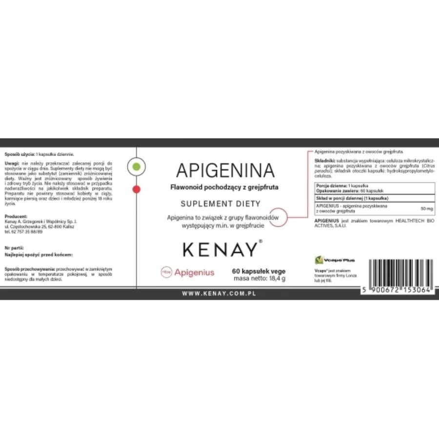 Kenay Apigenin flavonoid z grapefruitu 60 kapslí