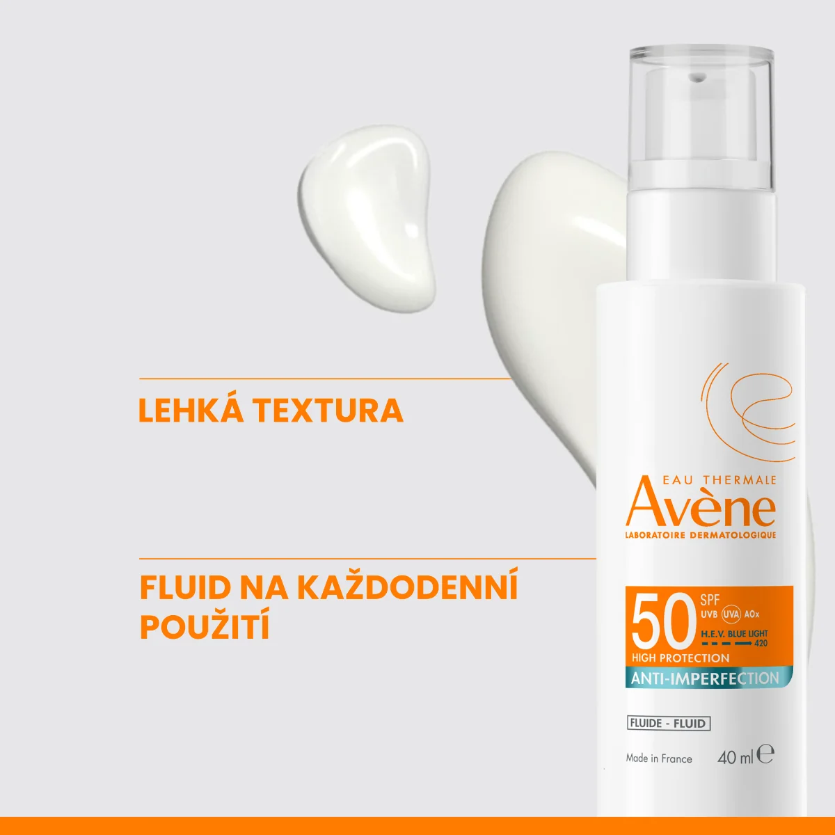 Avène Fluid proti nedokonalostem pleti SPF50 40 ml