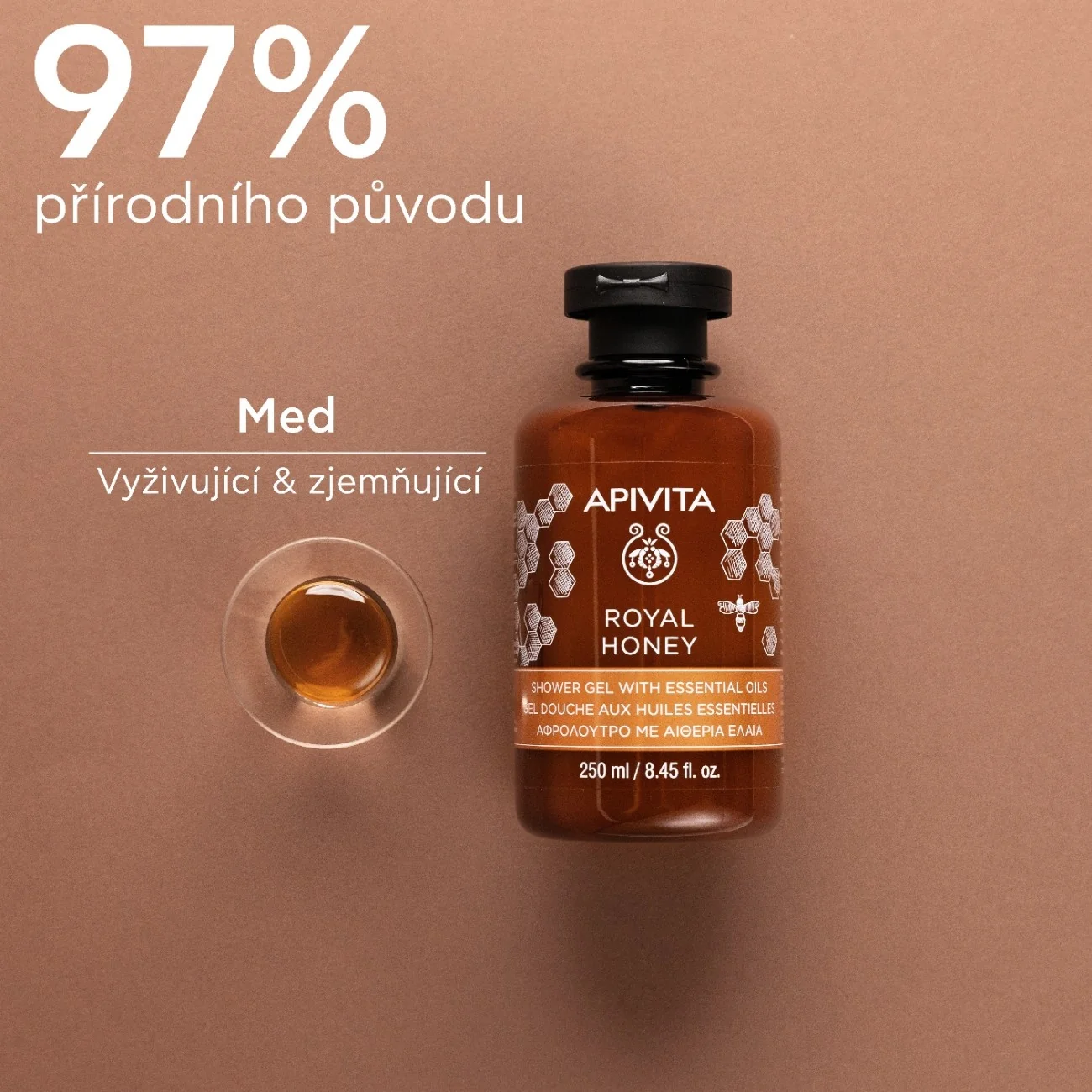 APIVITA Royal Honey sprchový gel s esenciálními oleji 250 ml