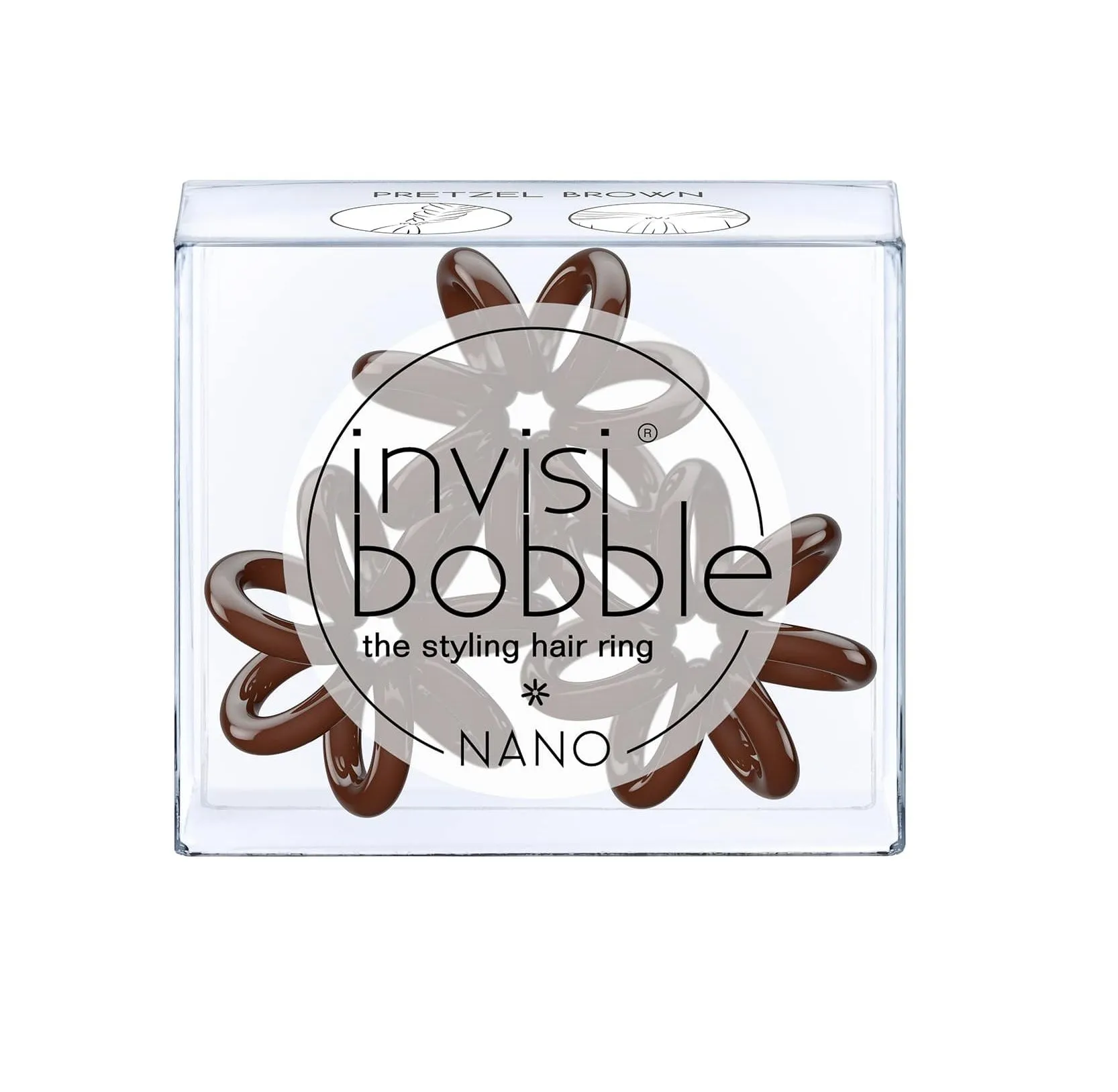 Invisibobble NANO Pretzel Brown gumička do vlasů 3 ks