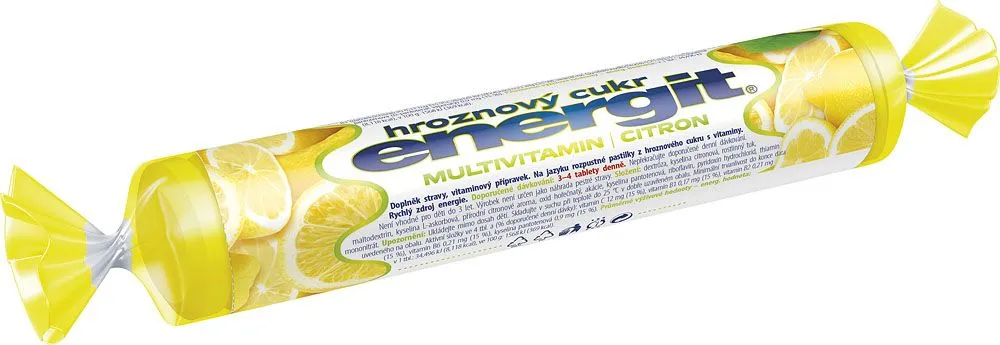 Energit Hroznový cukr multivitamin citron tbl.17 role