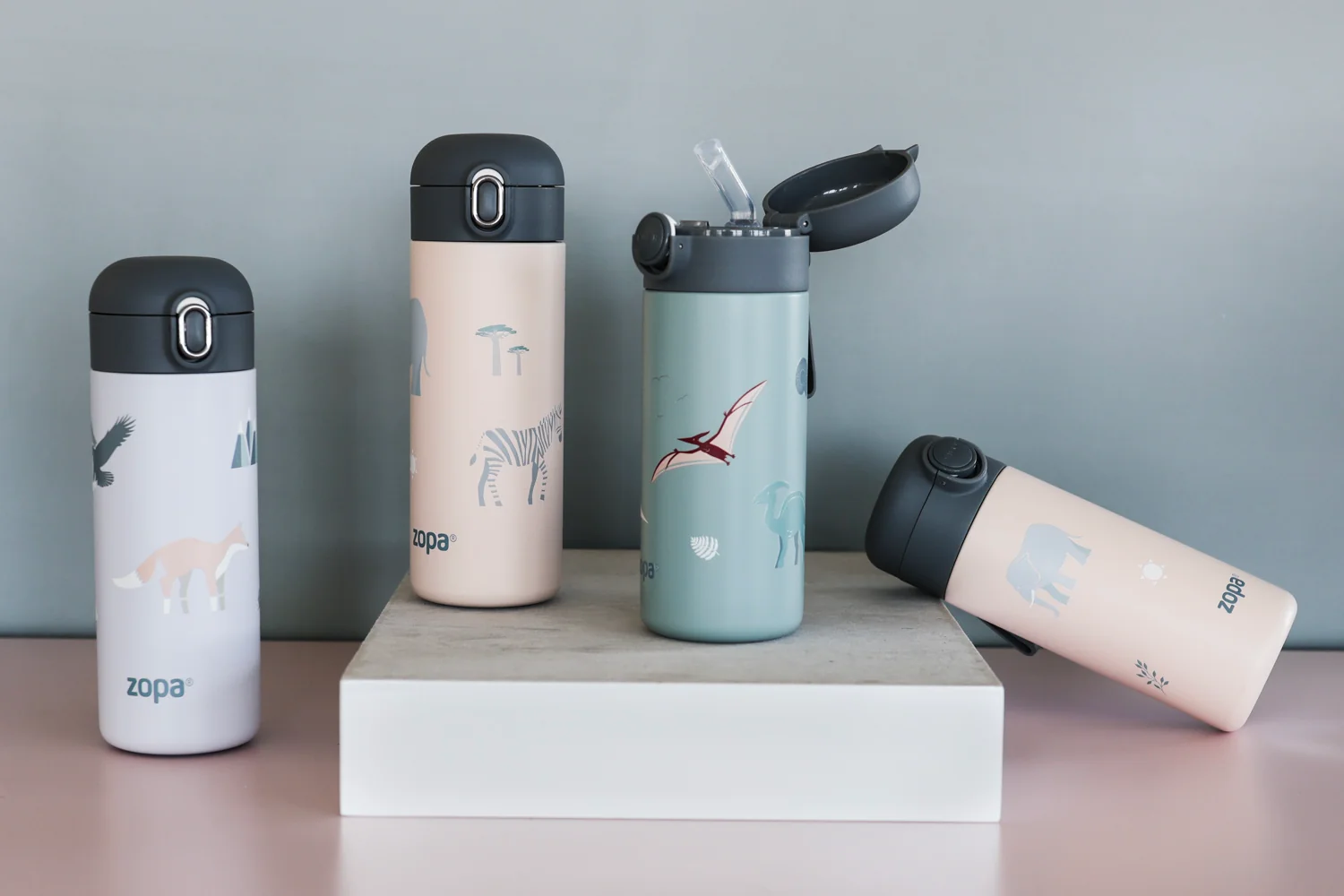 Zopa Termoska na tekutiny s brčkem 400 ml, Dino 1