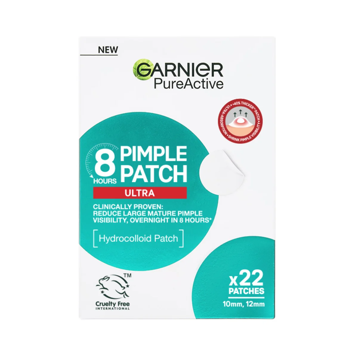 Garnier Pure Active 8H Ultra náplast na pupínky 22 ks