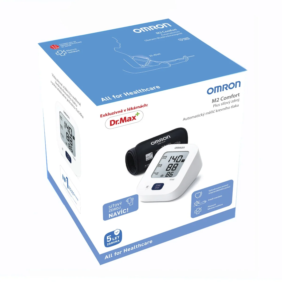 Omron M2 Comfort digitální tonometr + síťový zdroj