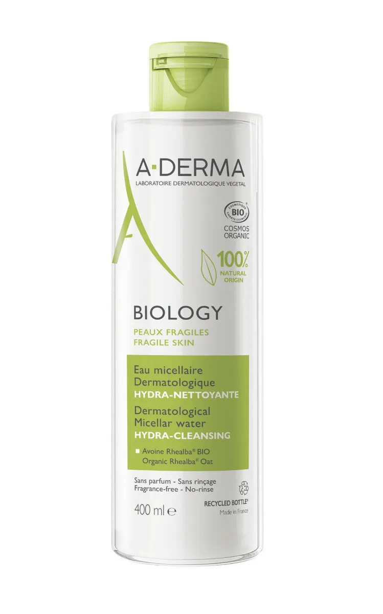 A-Derma BIOLOGY Dermatologická micelární voda hydratační čisticí 400 ml