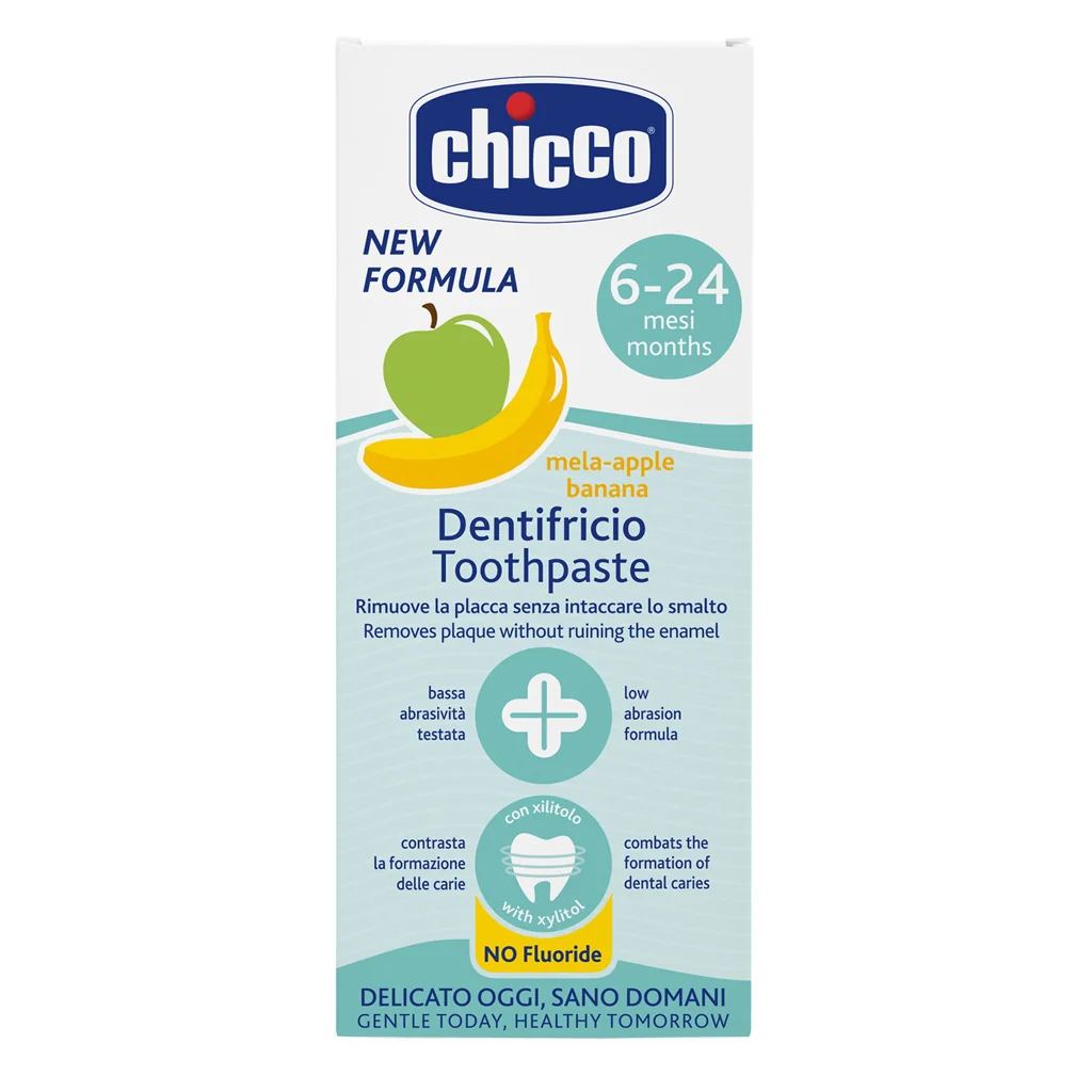 Chicco Zubní pasta bez fluóru 6–24 měsíců 50 ml jablko-banán