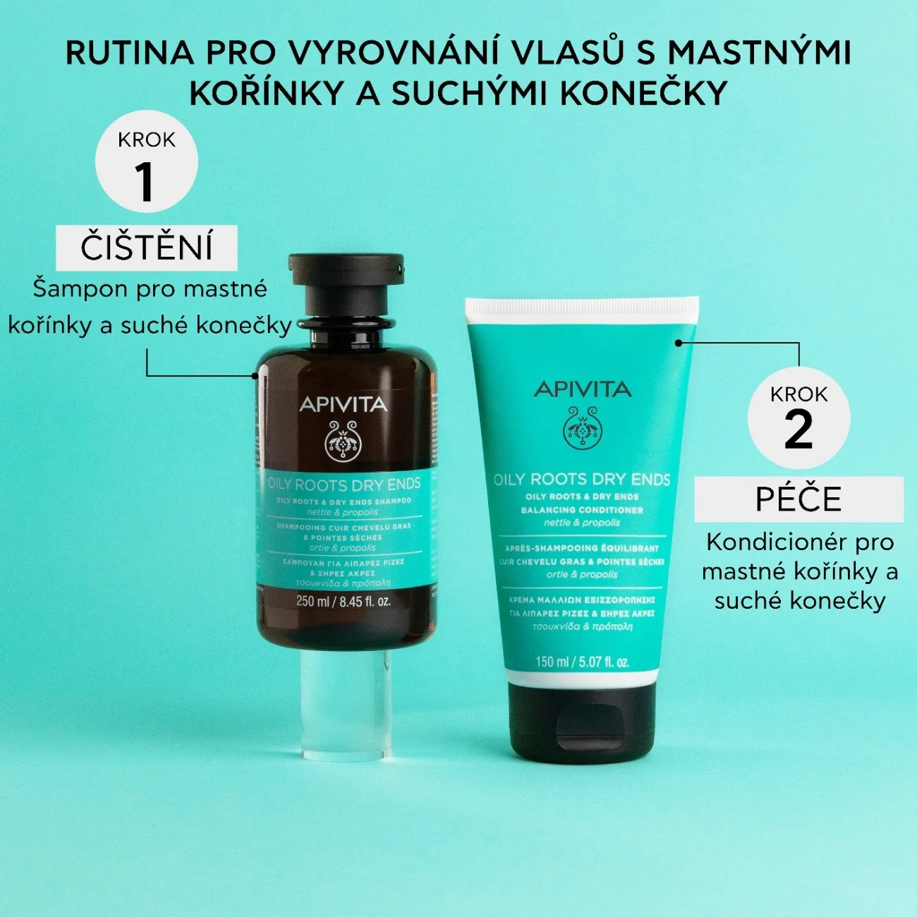 APIVITA Oily Roots Dry Ends kondicionér na mastné kořínky a suché konečky 150 ml