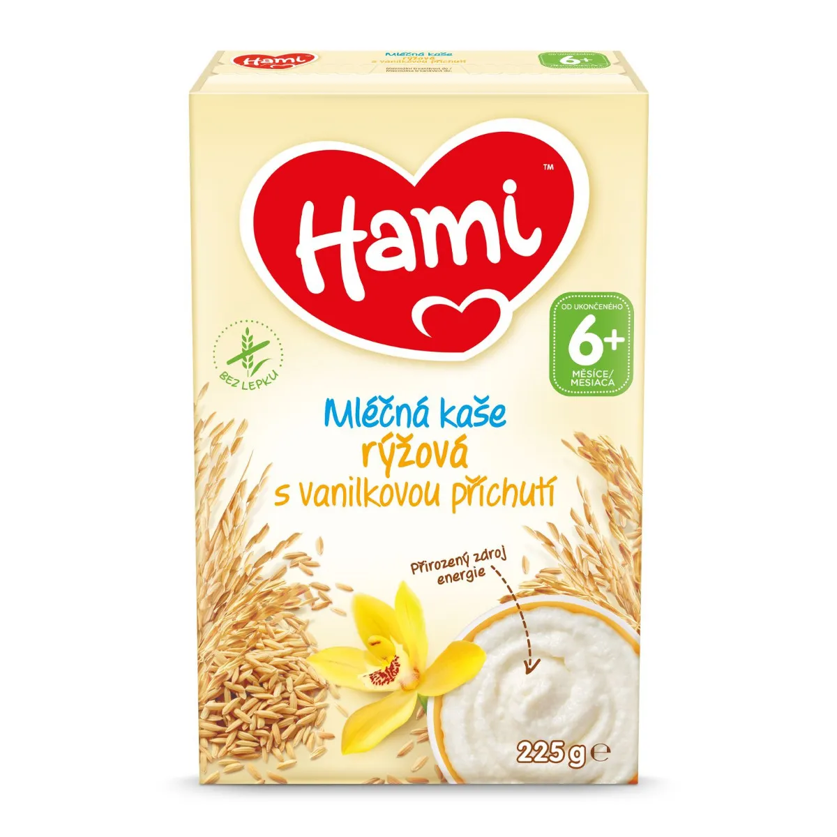 Hami Mléčná kaše rýžová s vanilkovou příchutí 225 g