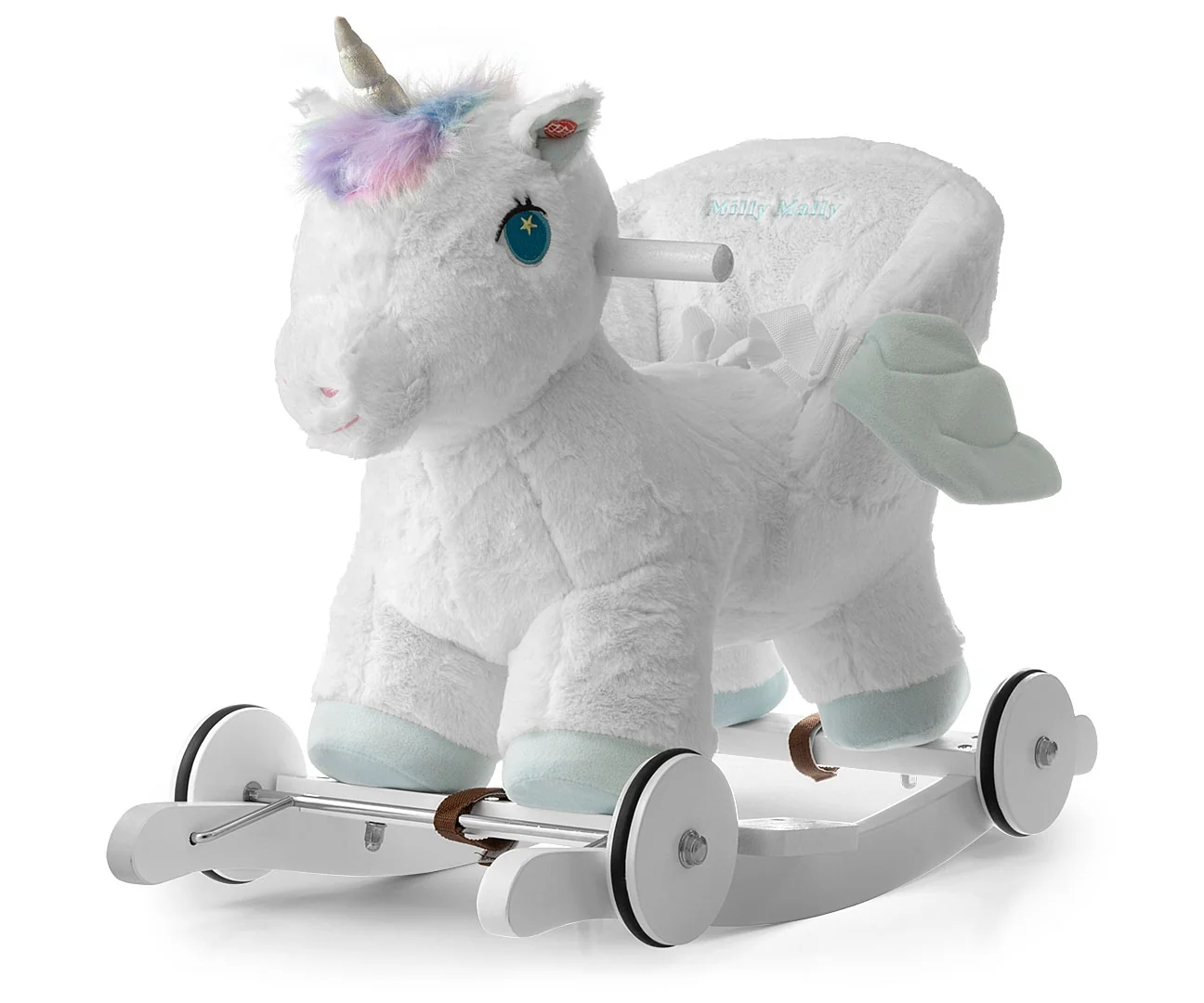 Milly Mally Houpací koník Polly 2v1 se zvuky a kolečky pro nejmenší - bílý