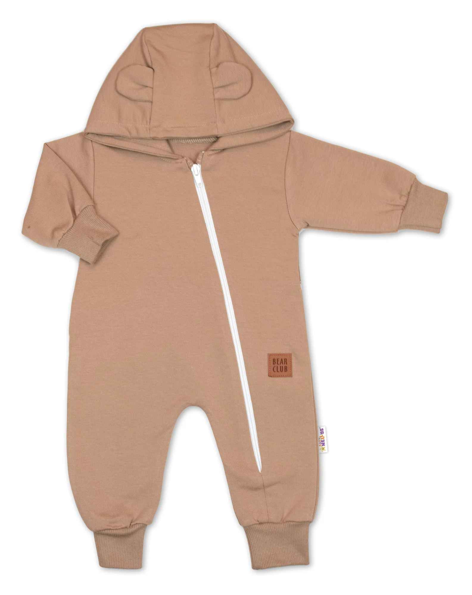 Baby Nellys 3D Rostoucí overal pro miminko, čepice, botky, karamel,80/86