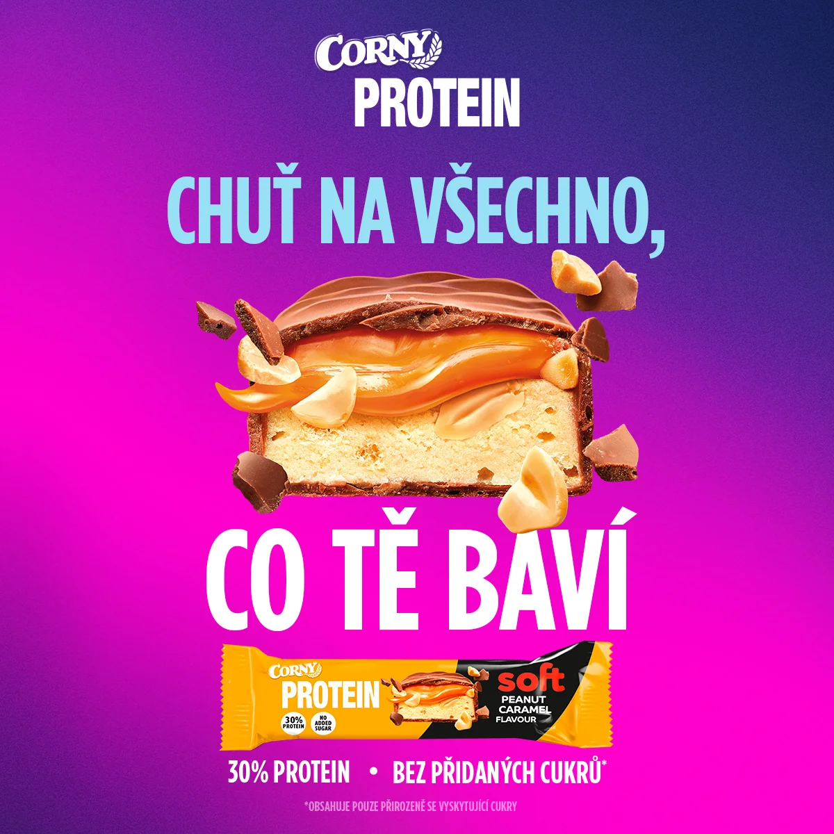 Corny Protein SOFT arašídy-karamel 45 g