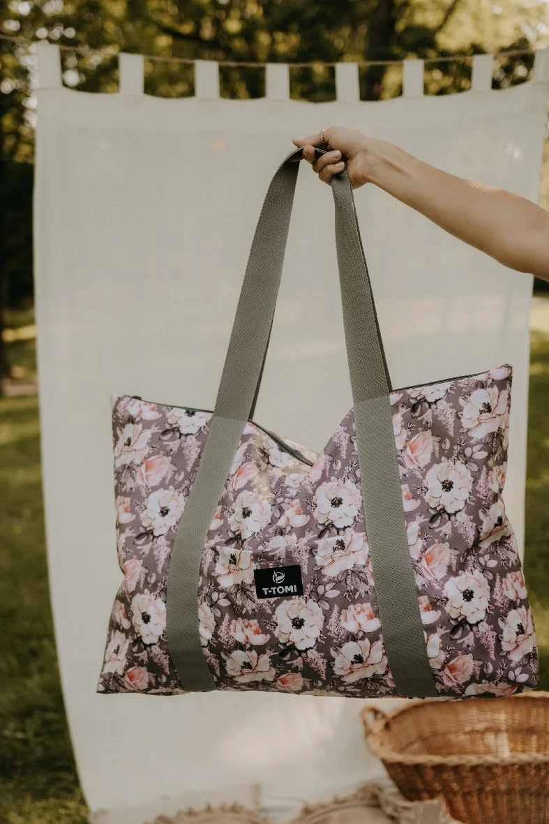 T-tomi Shopper Bag taška 1 ks grey flowers