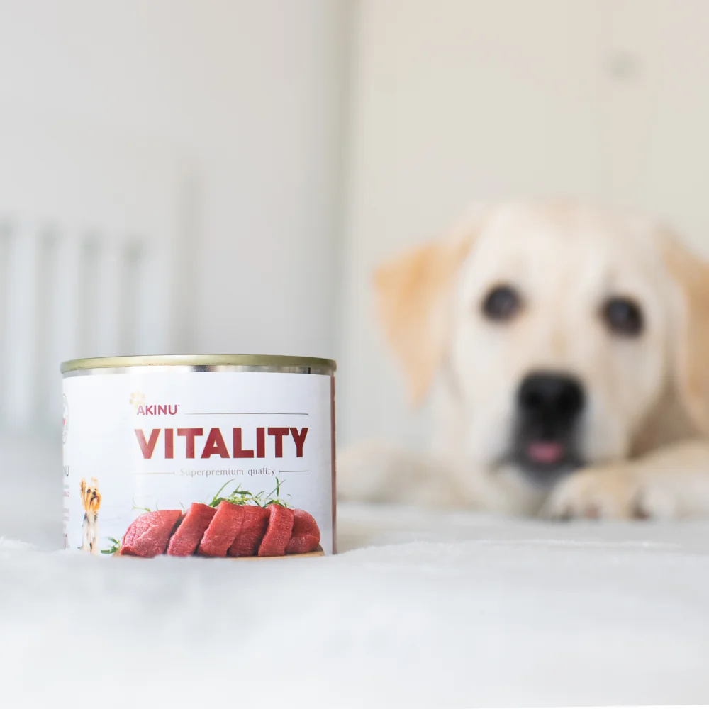 Akinu VITALITY Hovězí jemně krájená svalovina konzerva pro psy 6 x 200 g