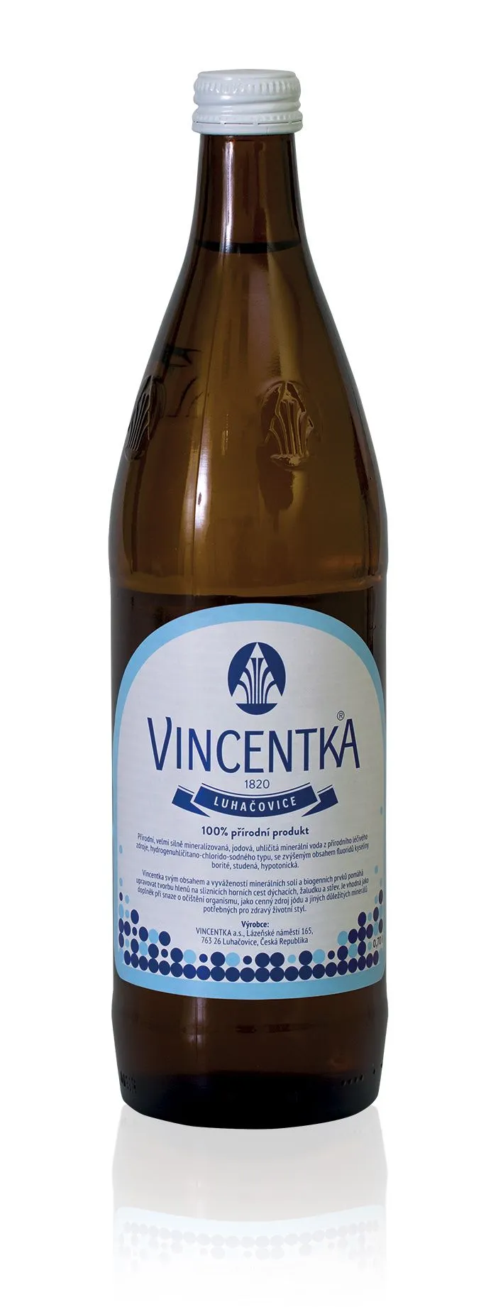 Vincentka přírodní minerální voda 0,7 l