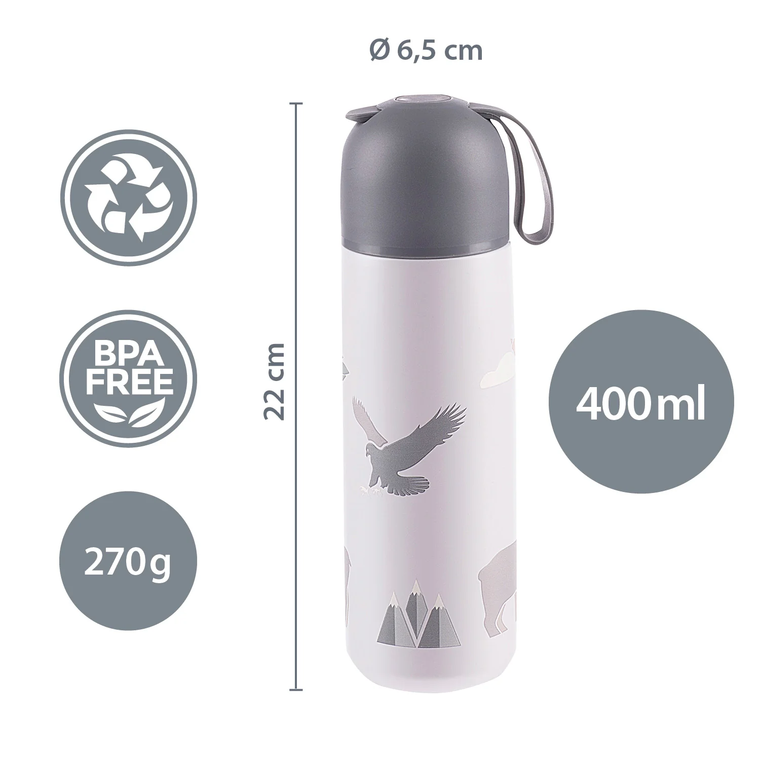 Zopa Termoska na tekutiny se silikonovým držákem 400 ml, Dino 5