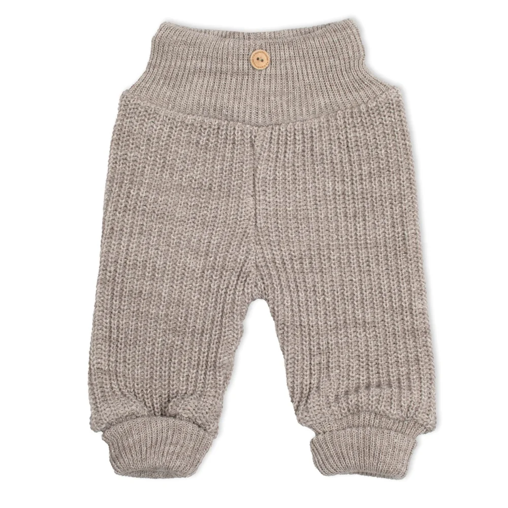 Baby Nellys Rostoucí pletený svetřík a kalhoty s knoflíčky Girl, 2D - proužky