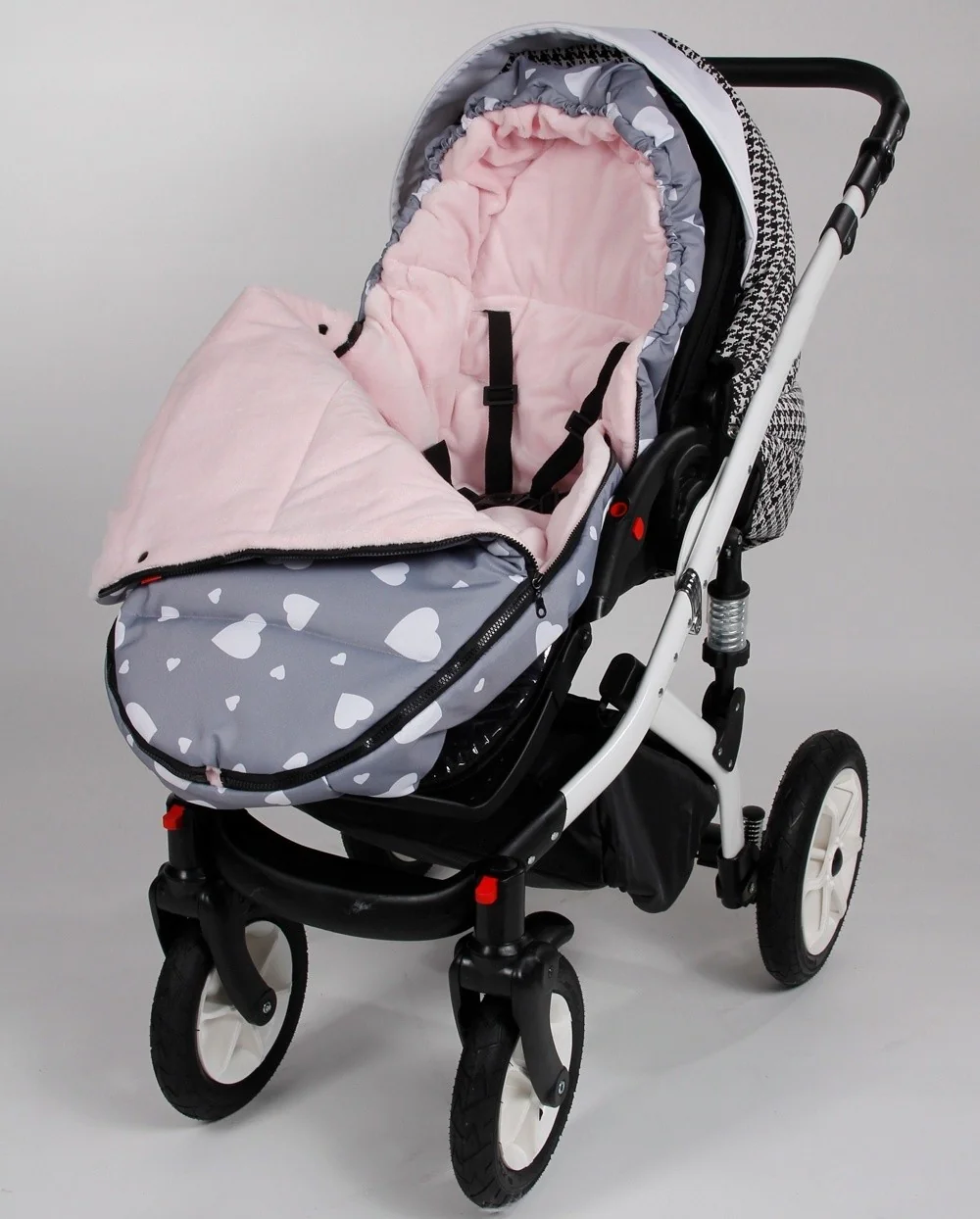 Baby Nellys Fusák maxi s minky 105x50cm - Flowers, šedý