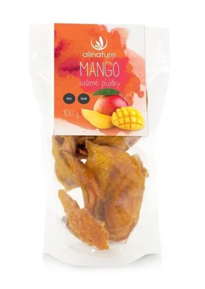 Allnature Sušené mango BIO RAW plátky 100 g