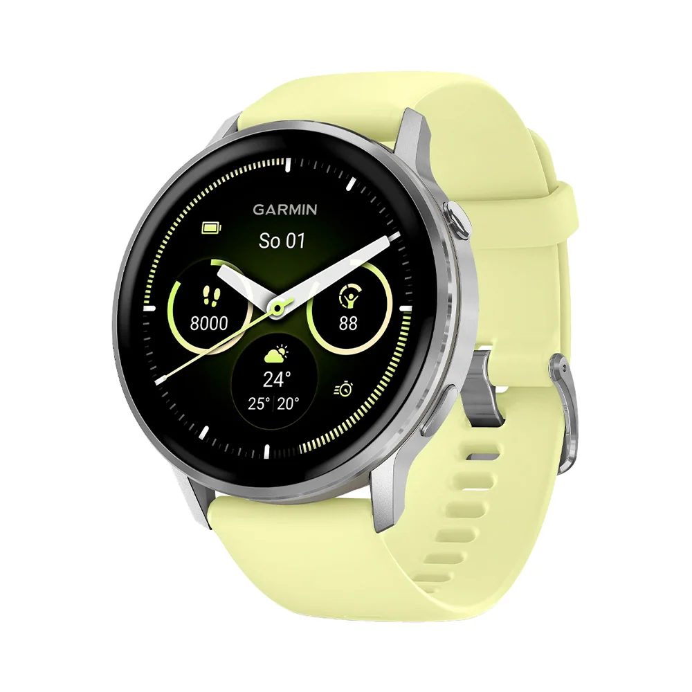 Garmin Venu 4 45 mm chytré hodinky Silver/Citron Silicon