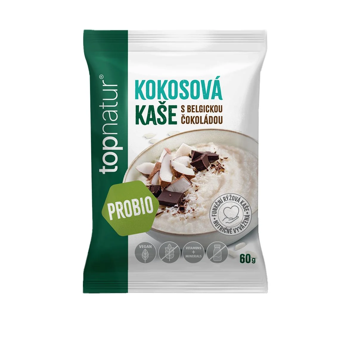 Topnatur Probio kokos s belgickou čokoládou kaše 60 g