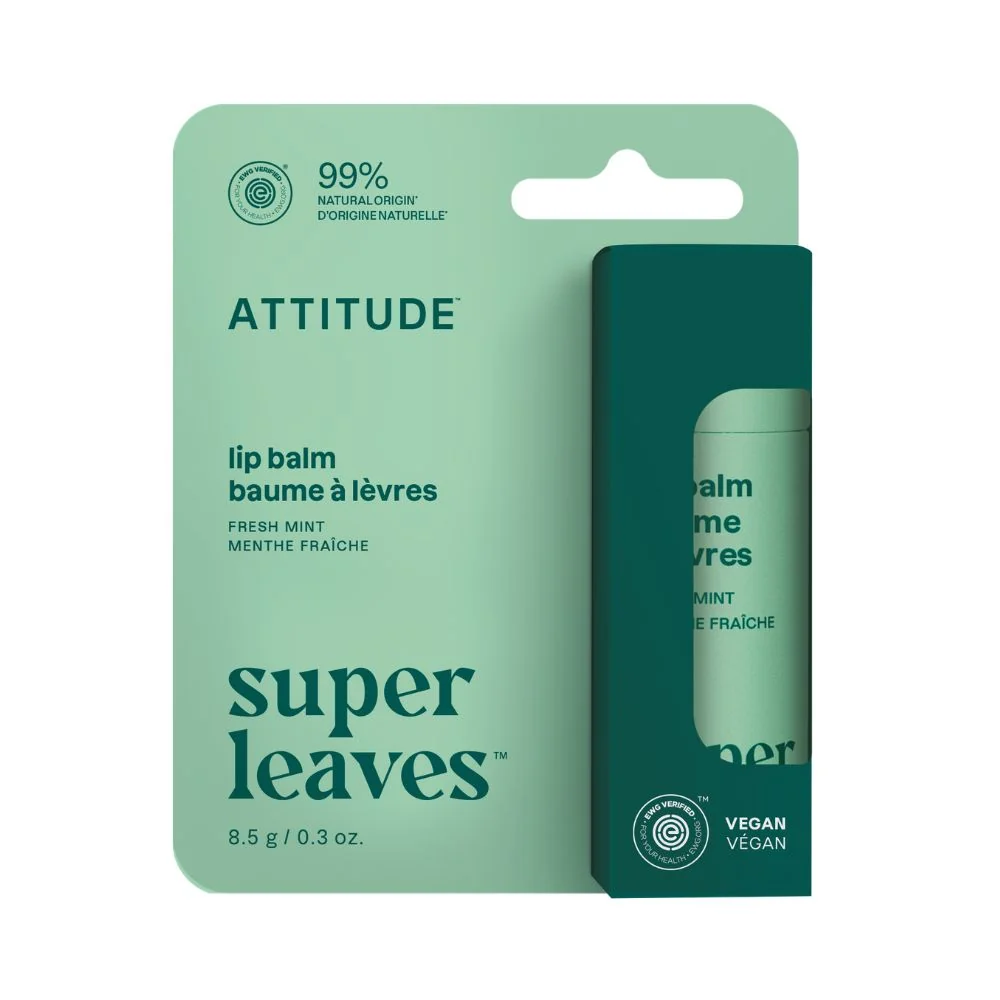 ATTITUDE Super leaves Přírodní balzám na rty s vůní máty 8,5 g