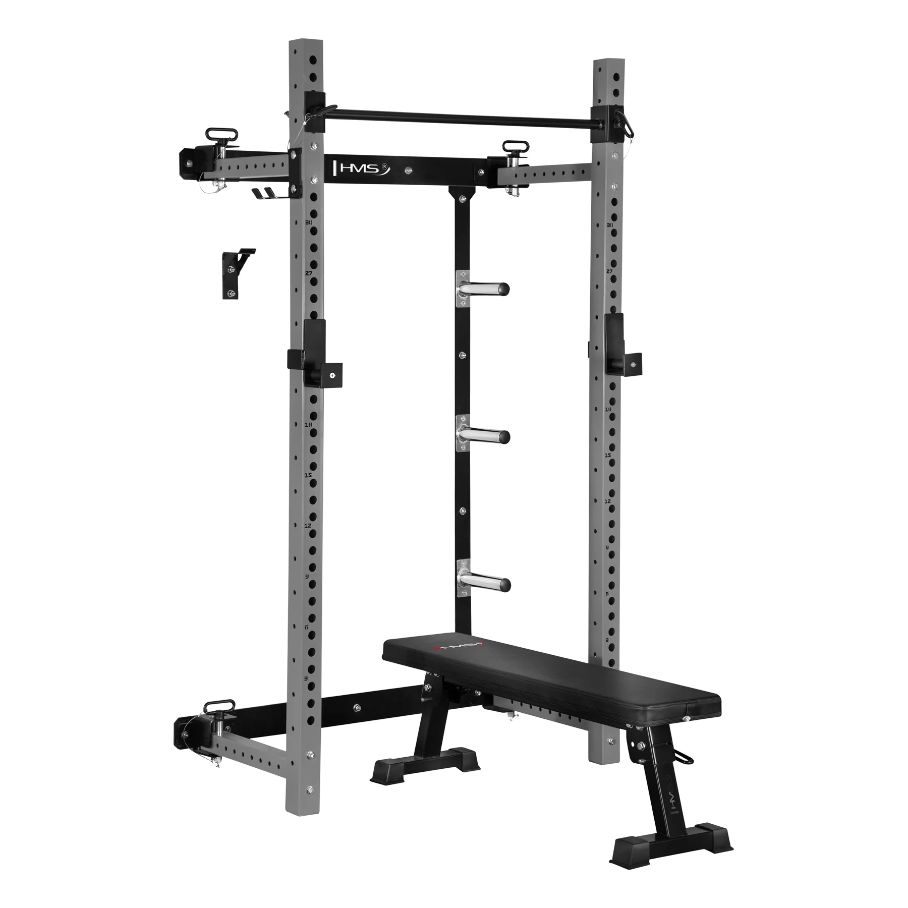 HMS Multifunkční skládací posilovací stojan - Power Rack KLT34 šedý