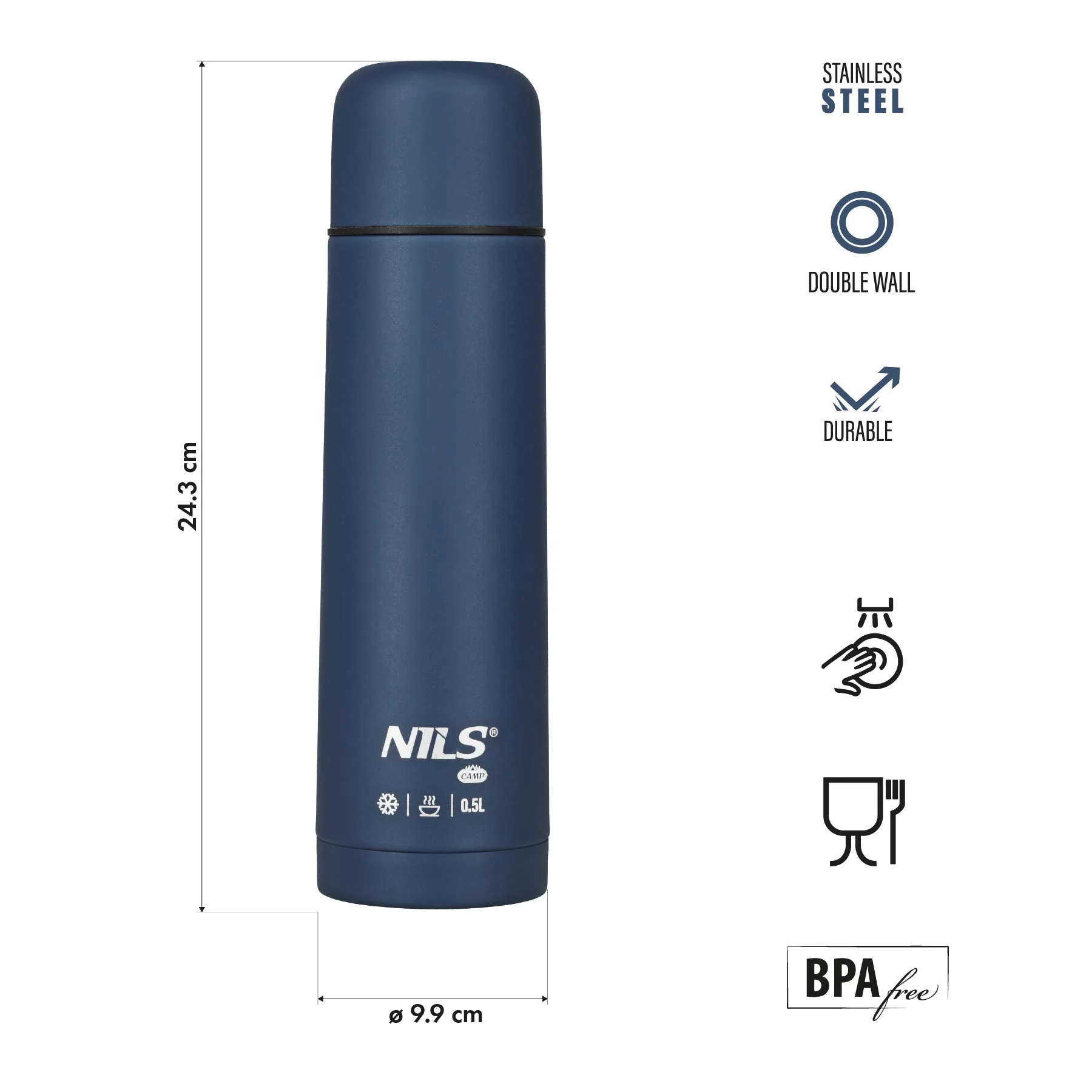 Nils Termoska NC3803 modrá 500 ml