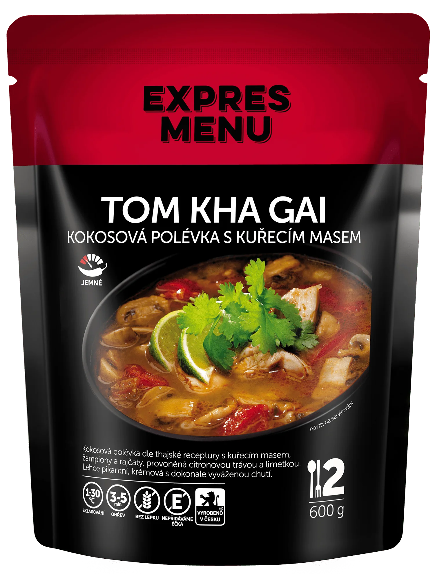 EXPRES MENU Thom Kha Gai- Thajská kokosová polévka s kuřecím masem 600 g (2 porce)