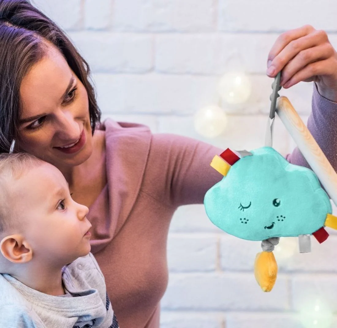Babyono Plyšový mráček s hracím strojkem Lullaby Cold - modrý